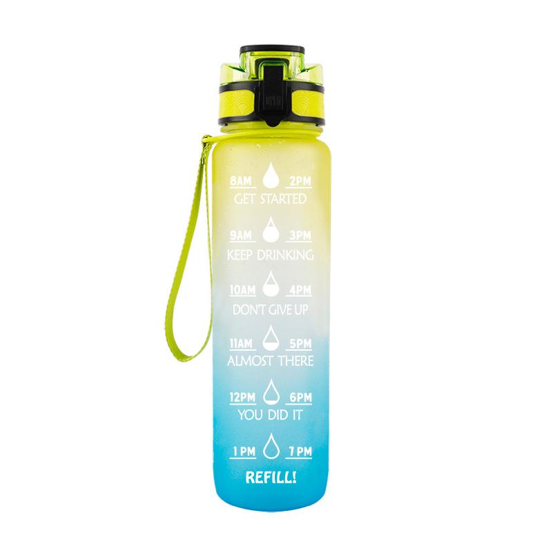 1000ml Large Capacity Tritan Sports Water Bottle with Handle for Fruit Tea