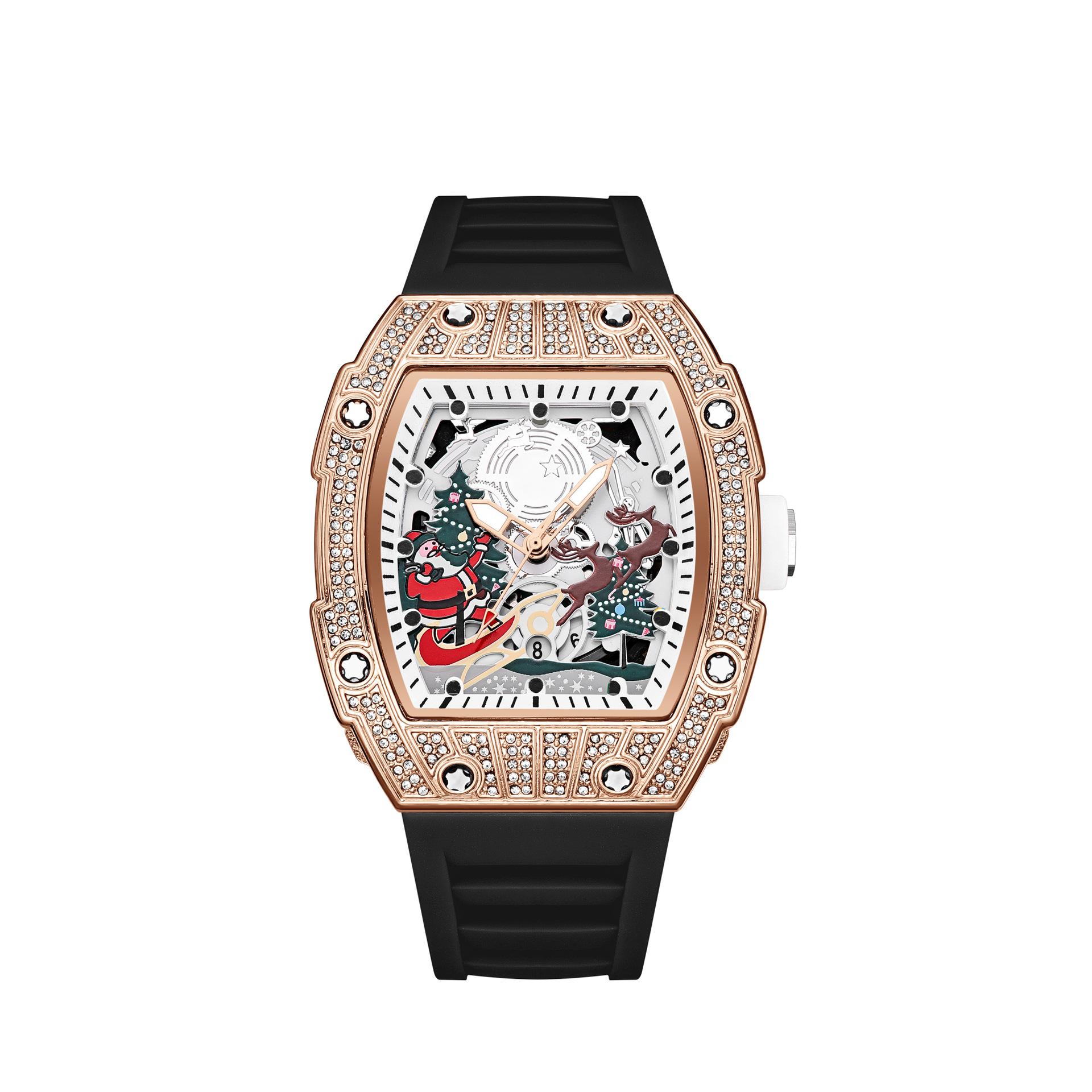 Large Dial Men S Watch Quartz Watch Collection Christmas Tree Luminous Calendar Student Watch Naked watch