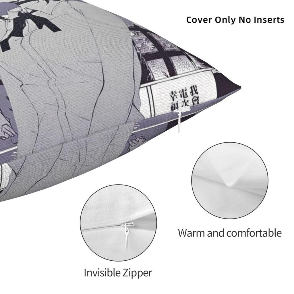 Chainsaw Man Reze Pillow Case Anime Manga Cushion Covers Custom Decor Pillowcase For Living Room 18"X18"