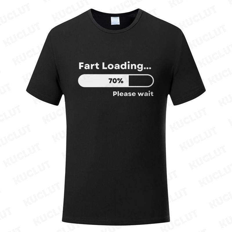 Huge Fart Loading T-shirt for Men Funny Humor Tee Joke Gag Shirt Dad Husband Gifts Guys Clothes Short Sleeve Fashion Casual Tops
