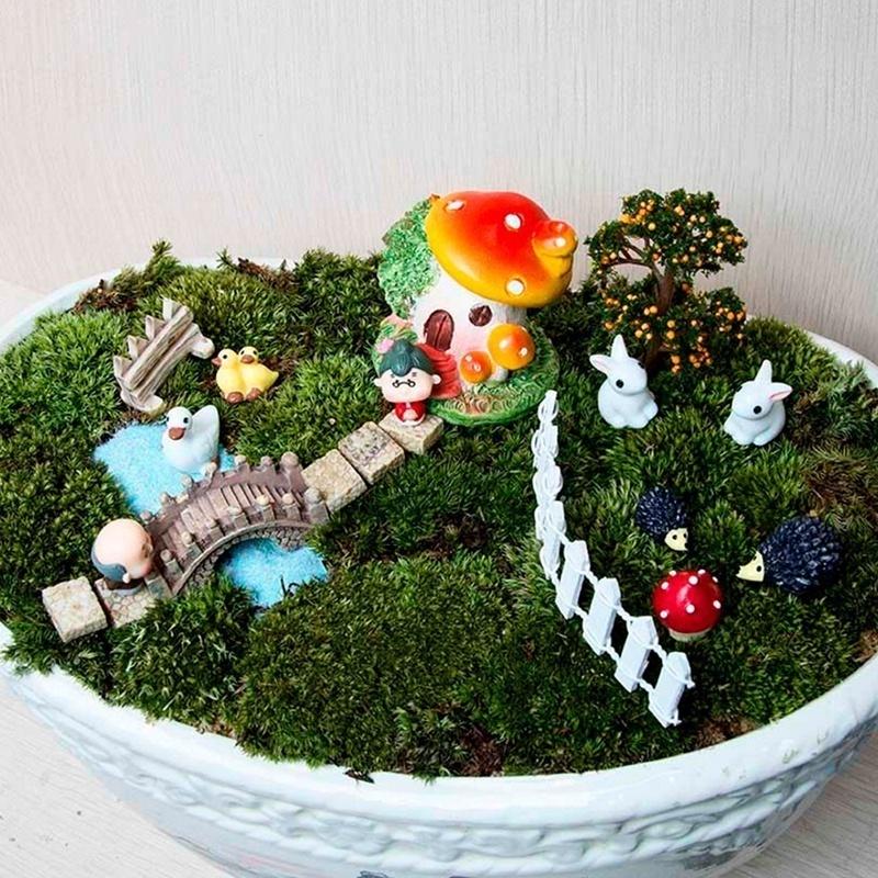 Neu 1 Stück Miniatur Feengarten Terrarium Puppenhaus Figur Statue Heimdeko Ornament Feengarten Deko Figurfeengarten