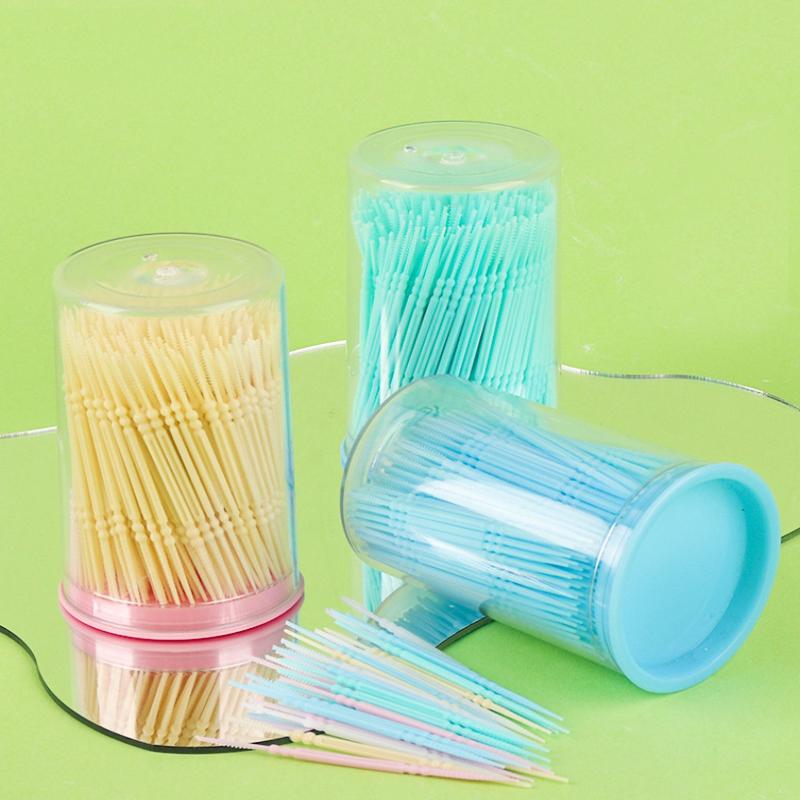 300/Pcs Toothpick Brush Plastic Toothpick Double Head Disposable Household Interdental Brush Teeth Picking Dental Floss