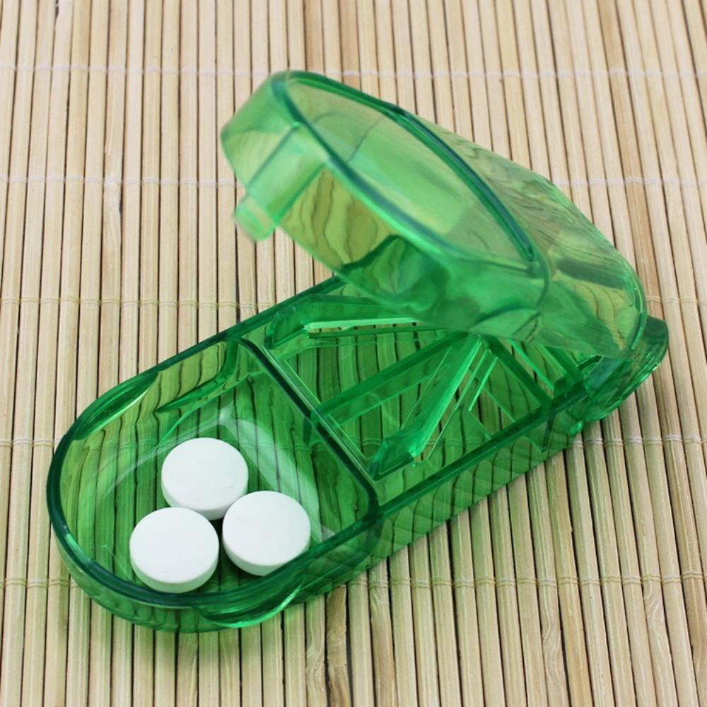 New Hot Portable Splitters Cutter Medicine Split Drugs Vitamin Tablet Cutting Pills Box Container Storage Cases Organizer Care