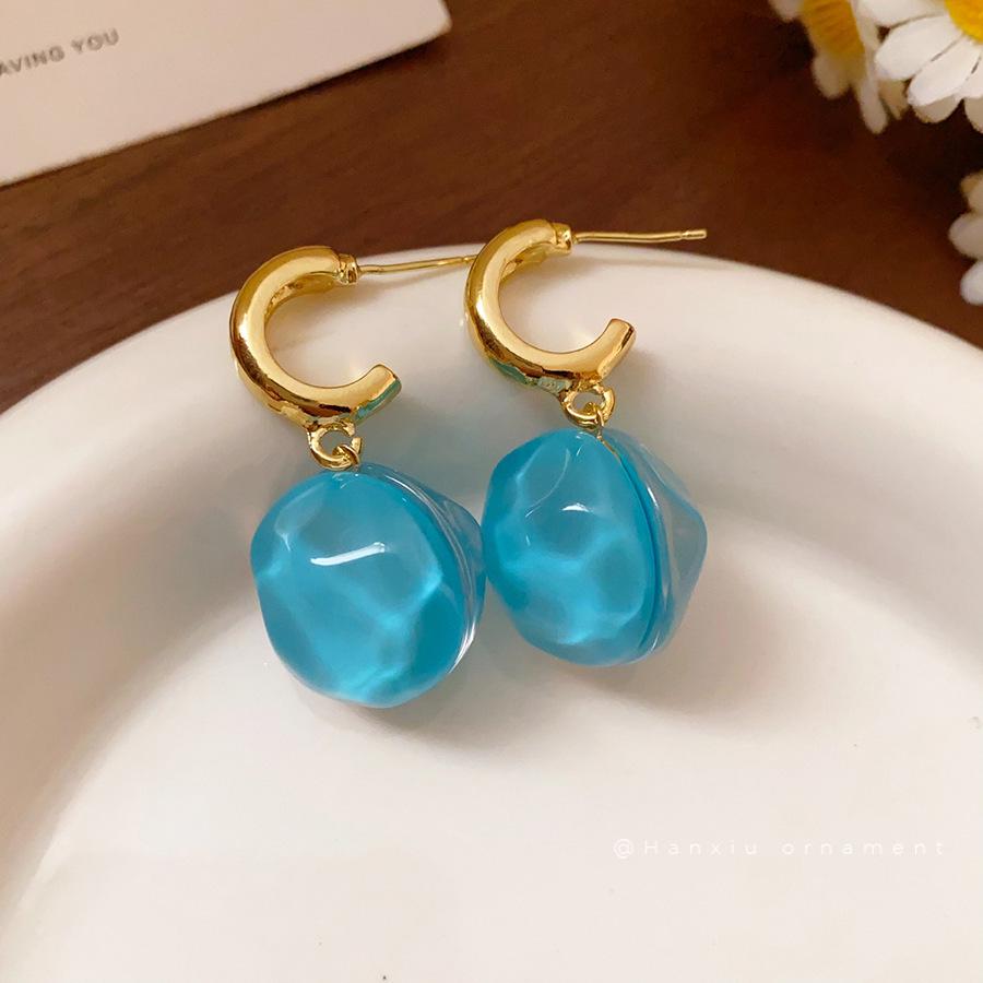 Silver Needle Resin Flower Tassel Earrings: Vintage, Versatile, Light Luxury Fashion Jewelry for Women