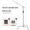 3.3m Heavy-Duty Stainless Steel Light Stand with 40-inch C-shaped Angled Arm and Magic Leg Support