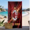 AC Mailand Personalisiertes Bedrucktes Strandtuch Fußballlogo Unterstützung Benutzerdefinierter Name Text Absorbierendes Handtuch Für Sport Reisen Besonderes Geschenk