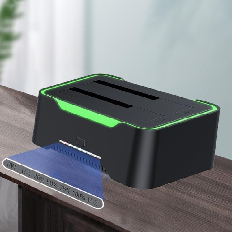 Double Bay Hard Drive Enclosure USB3.0 for 3.5 and 2.5inch Drives Docking Station with Convenient Offline Clone