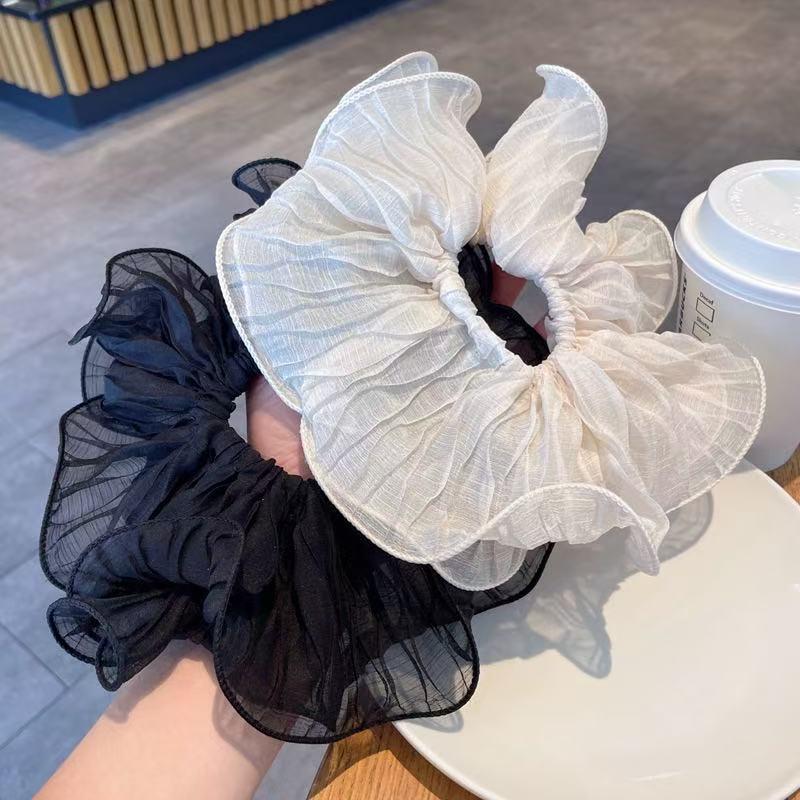 Elegant Pleated Skirt Style Mesh Hair Tie with Head Flower - New Spring Accessories