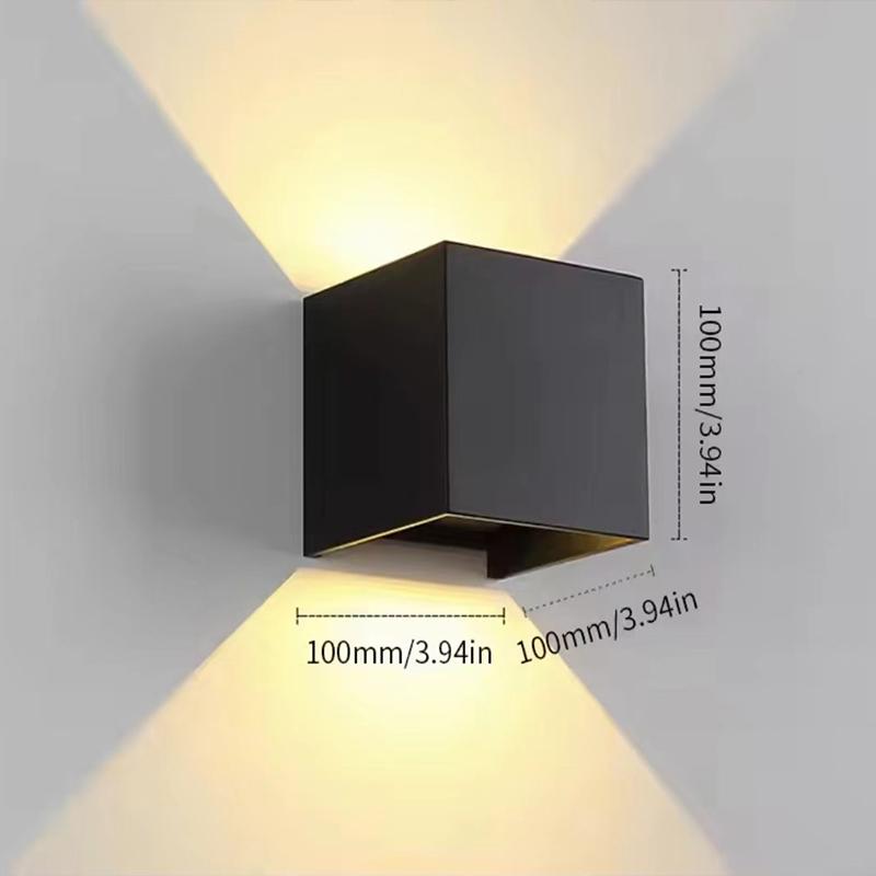 

Современный светодиодный настенный светильник черный, вверх и вниз для помещений и улицы DC110-220V для декора гостиной, спальни, прихожей, теплый белый 1Pcs