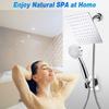 8Inches Silver Stainless Steel Bathroom Bath Shower Set Mixer Faucet Rotate Tub Spout Wall Mount Rainfall Shower Head With Handshower