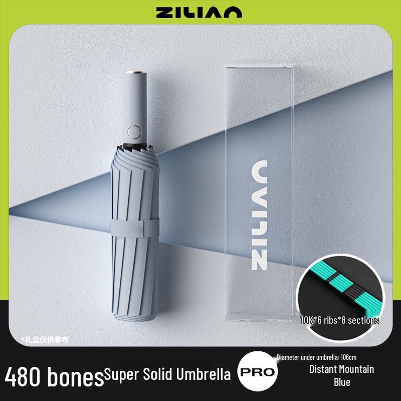 480-Bone Windproof Storm Umbrella: Large, Reinforced Folding Umbrella for Men & Women, Dual-use for Sun and Rain