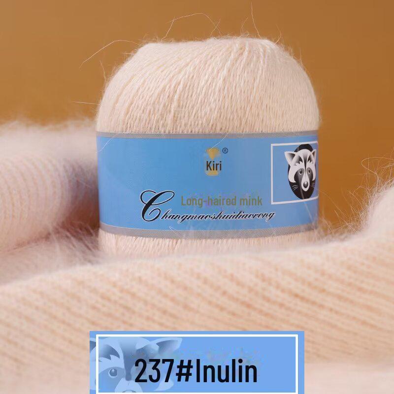 

Мягкая пряжа из кашемира ручной работы для шапок и шалей, пряжа из шерсти норки с длинным ворсом средней толщины для вязания крючком