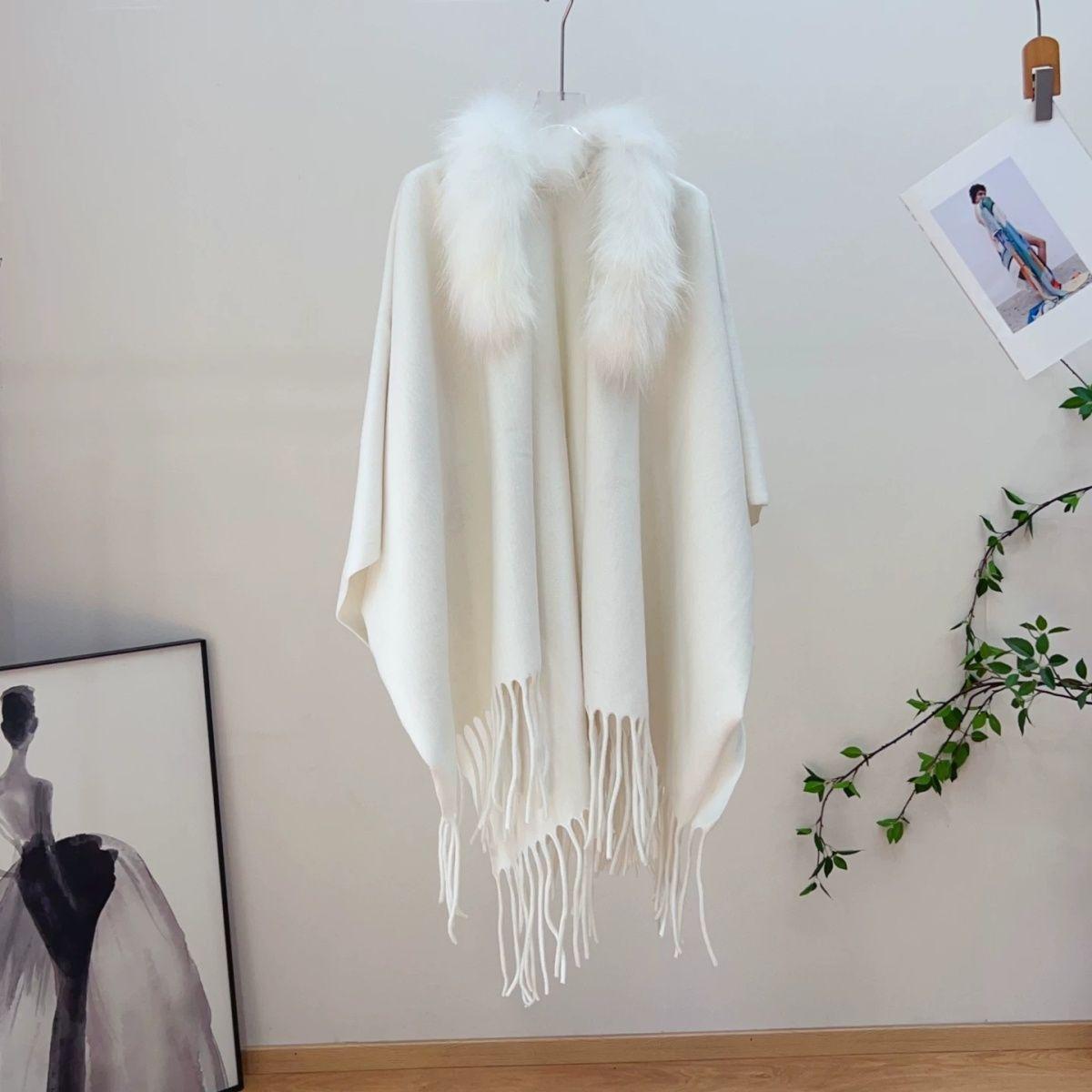 

Женский вязаный кардиган с бахромой и воротником из искусственного меха в винтажном стиле, для осени One size fits 70-170 jin