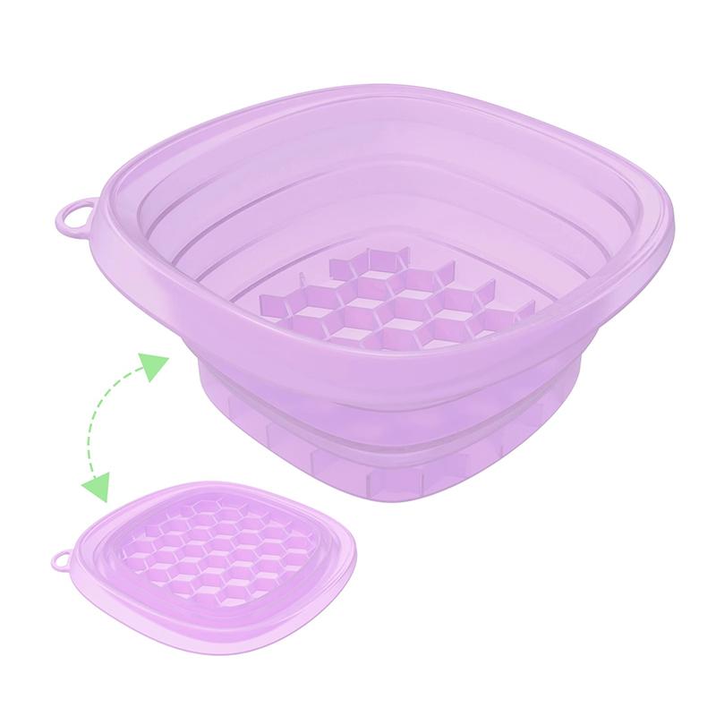 Square Foldable Silicone Bowl For Face Ice Bath And Home Skincare Routine Portable Face Dipping Bowl For Women And Girl