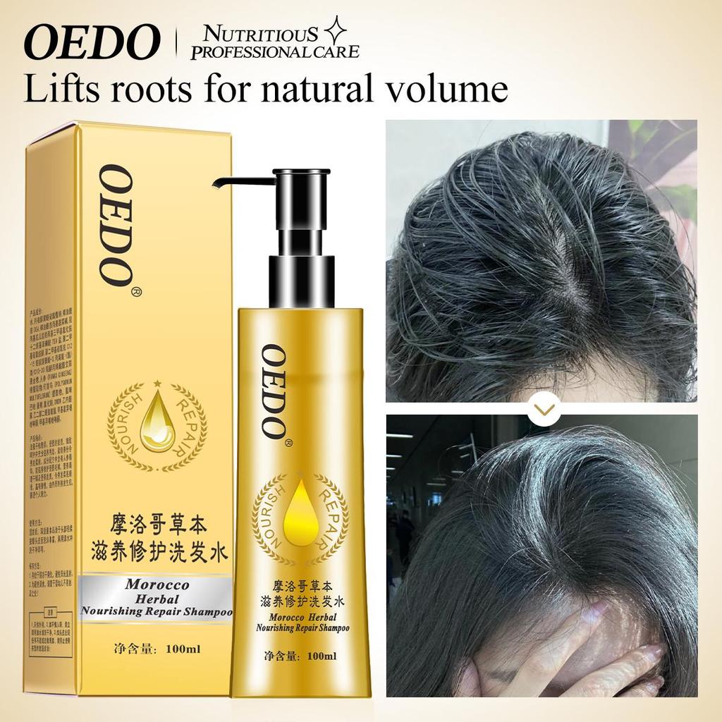 Morocco Herbal Nourishing Repair Shampoo Forbedre tørt og skjørt hårpleie og styling Ginseng Essence Gjør håret smidig serum