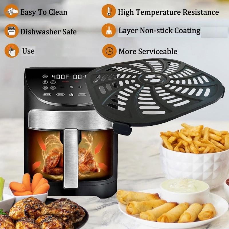 Square Air Fryers Plate Liners 7QT Metal Air Fryers Pad Metal Air Fryers Accessories Suitable for Baking and Cooking