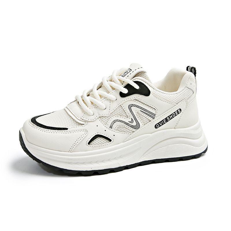 Sneakers women's 2025 summer new platform dad shoes women's mesh white shoes versatile student height-increasing running shoes