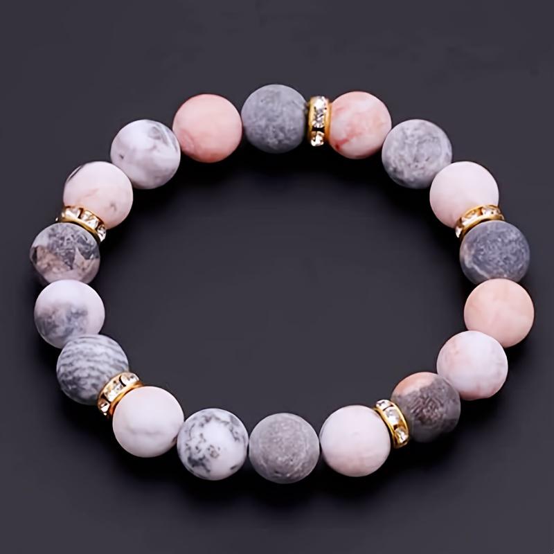1ks Boho Jednoduchý Styl Náramek s Korálky z Přírodního Kamene, Hypoalergenní,, Ideální pro Každodenní Nošení & Večírky, Perfektní Dárek k Narozeninám