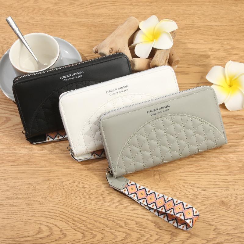 Damen Geldbörse Damen Lang Damen Clutch Tasche Handy Tasche Einzelner Reißverschluss Geldbörse Große Kapazität Kartenfach