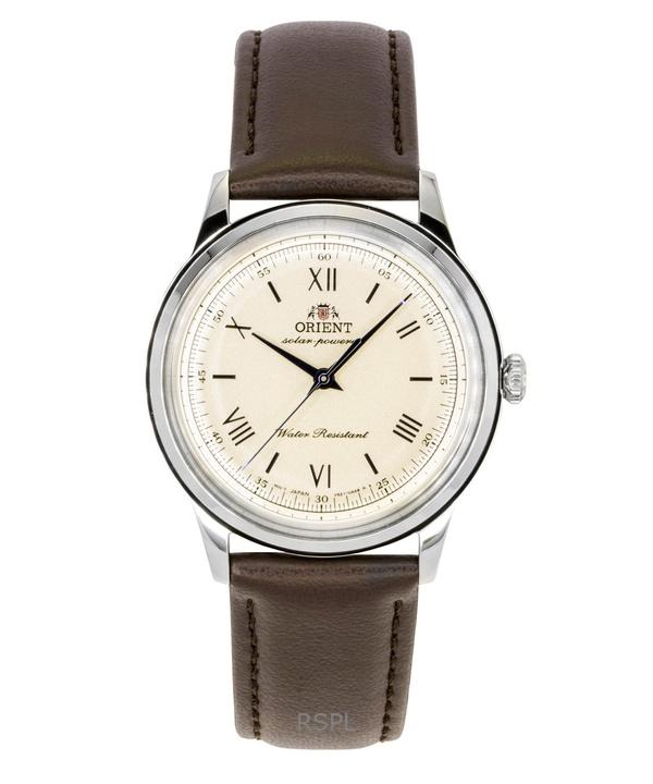 

Orient Bambino Кожаный ремешок Циферблат цвета шампанского Солнечные RA-WK0003G Мужские часы шампанского