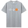 Basketball Heartbeat TShirt Unisex Birthday Gifts Short Sleeves Funny Tees O Neck Cotton Clothes Humor T Shirt