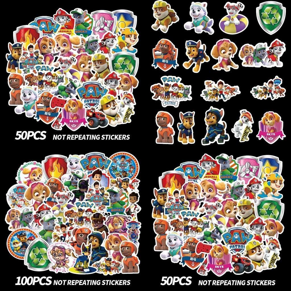 Vibrant Paw Patrol Sticker Pack Set Of 50/100 For Diy Waterproof Suitcase Fun