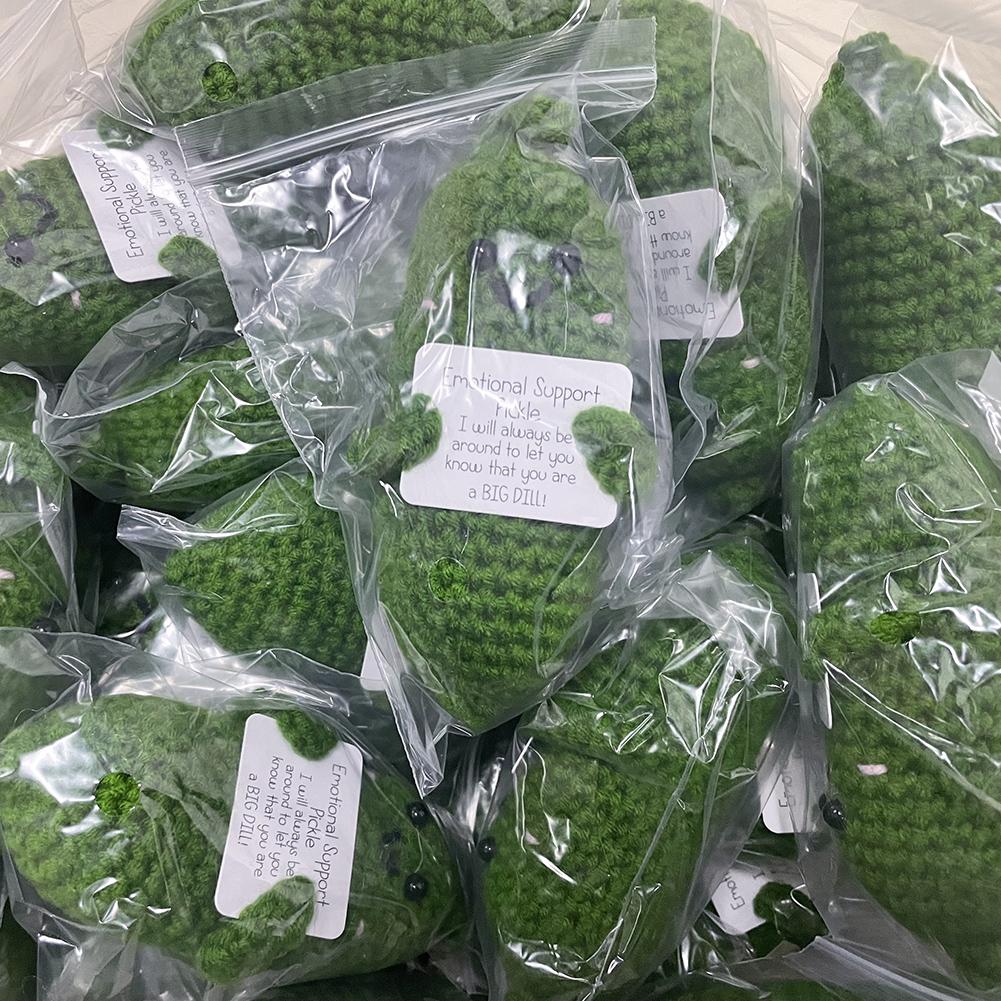 New Handmade Knitting Panda Doll With Card Ornament Home Decoration Mini Funny Positive Potatoes Room Decor Christams Gifts