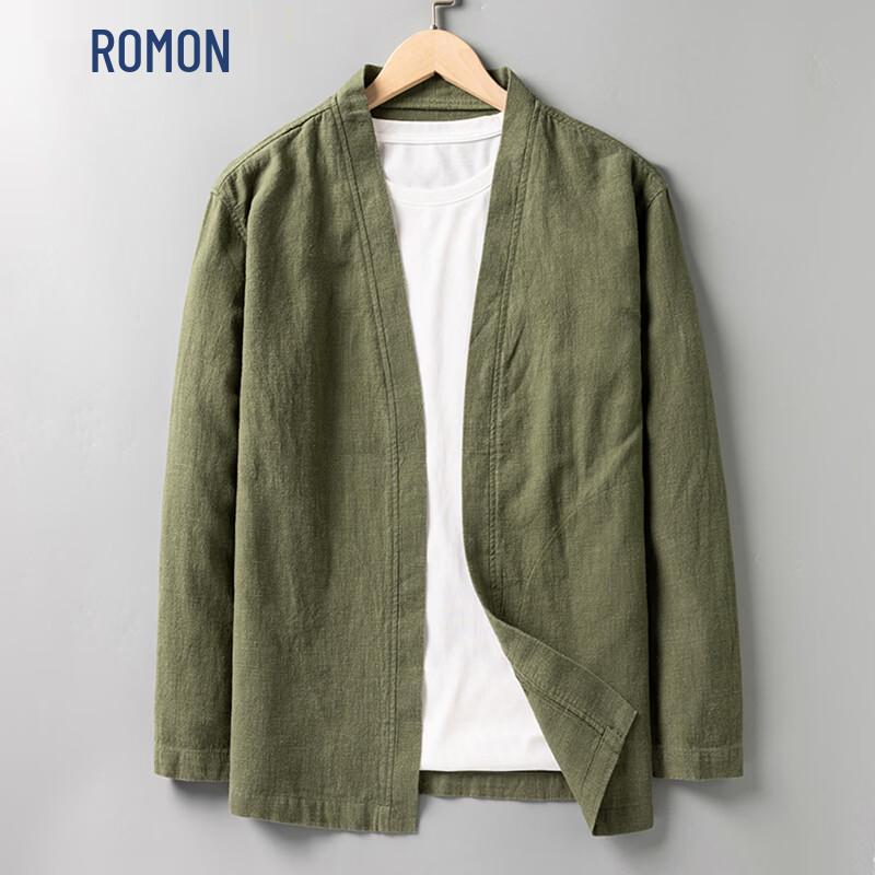 ROMON Men s Cotton Linen Casual Blazer 2XL