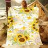 3D-Druck Blumenmotiv Sonnenblumen Weiche Flanelldecke für Bett Schlafzimmer Sofa Picknick, Überwurfdecke zum Zudecken Outdoor-Freizeit Nickerchen