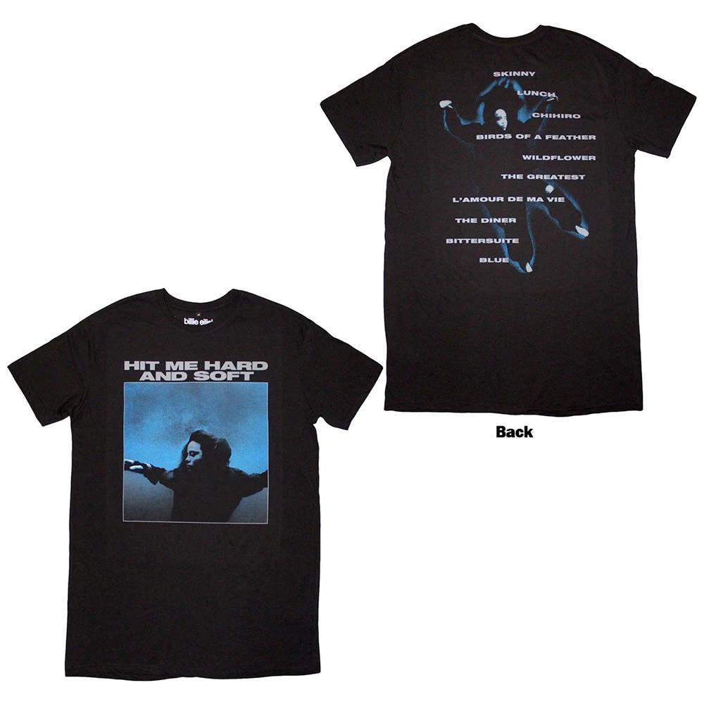 Billie Eilish - HHMAS Tracklist- Ladies Black T-shirt Dress-Large XXL