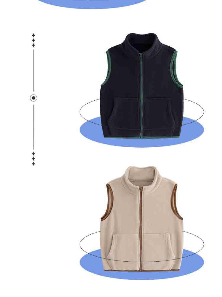 Class A Fleece Kids' Sleeveless Vest for Boys & Girls - Thickened Plus Velvet