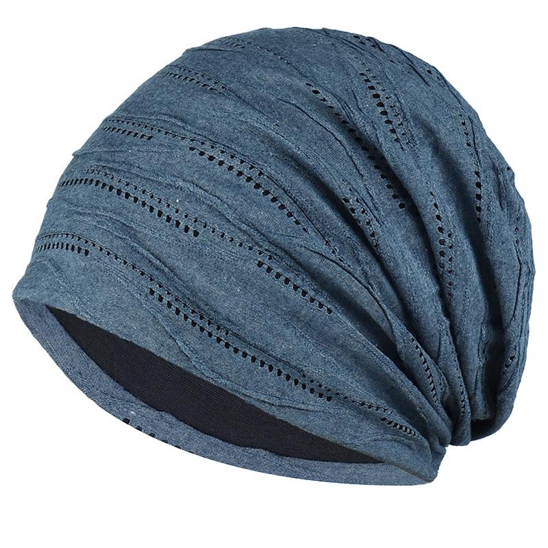 1Pc Thin Elastic Slouchy Lightweight Headscarf Cap Breathable Unisex Casual Beanie Trendy Solid Color
