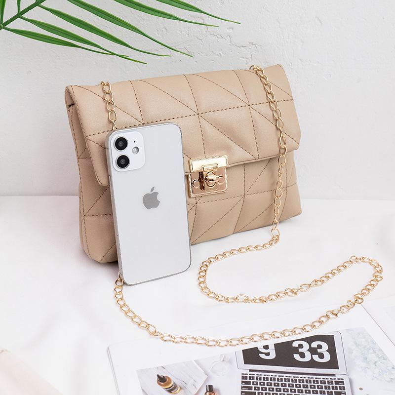 Spring 2025 Women's Simple Square Embroidery Chain Crossbody Handbag