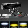 Mini Driving Light Motorycle Led Light Headlight Hi/Lo Beam White+Yellow Spotlight Fog Lamp for Car Trucks SUV UTV 12V 24V