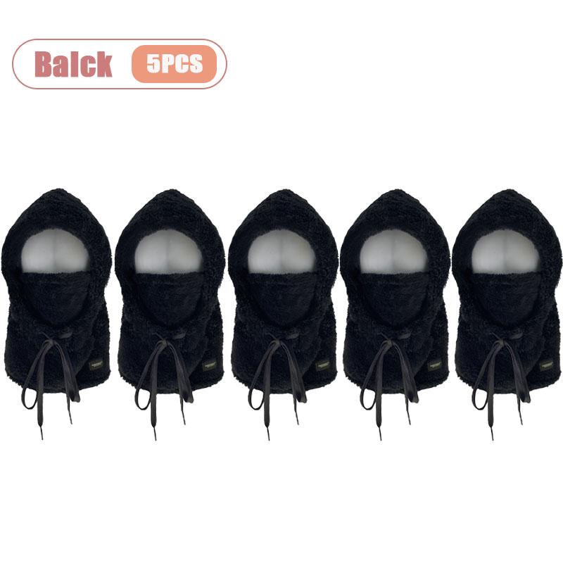 Womens Winter Hat Plush Ear Protection Neck Warmer Integrated with Windproof Face Mask for Skiing Cycling Outdoor Activities