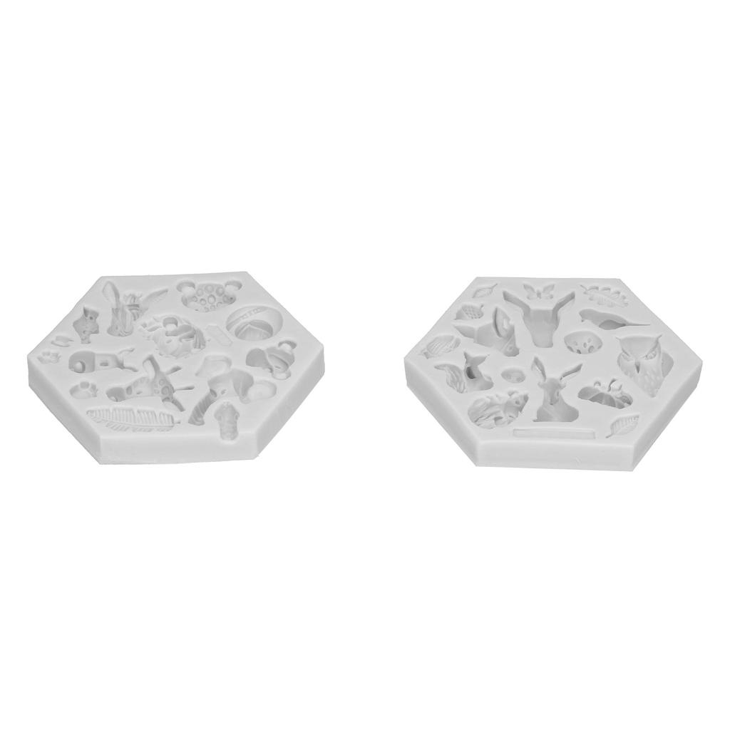 2PcsCelsiusSet Animal Pattern Silicone Fondant Mold Chocolate Soap Cake Maker Mold Baking Tool