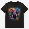 Colorful Paint Splash Elephant Face Art Graphic Unisex T-Shirt