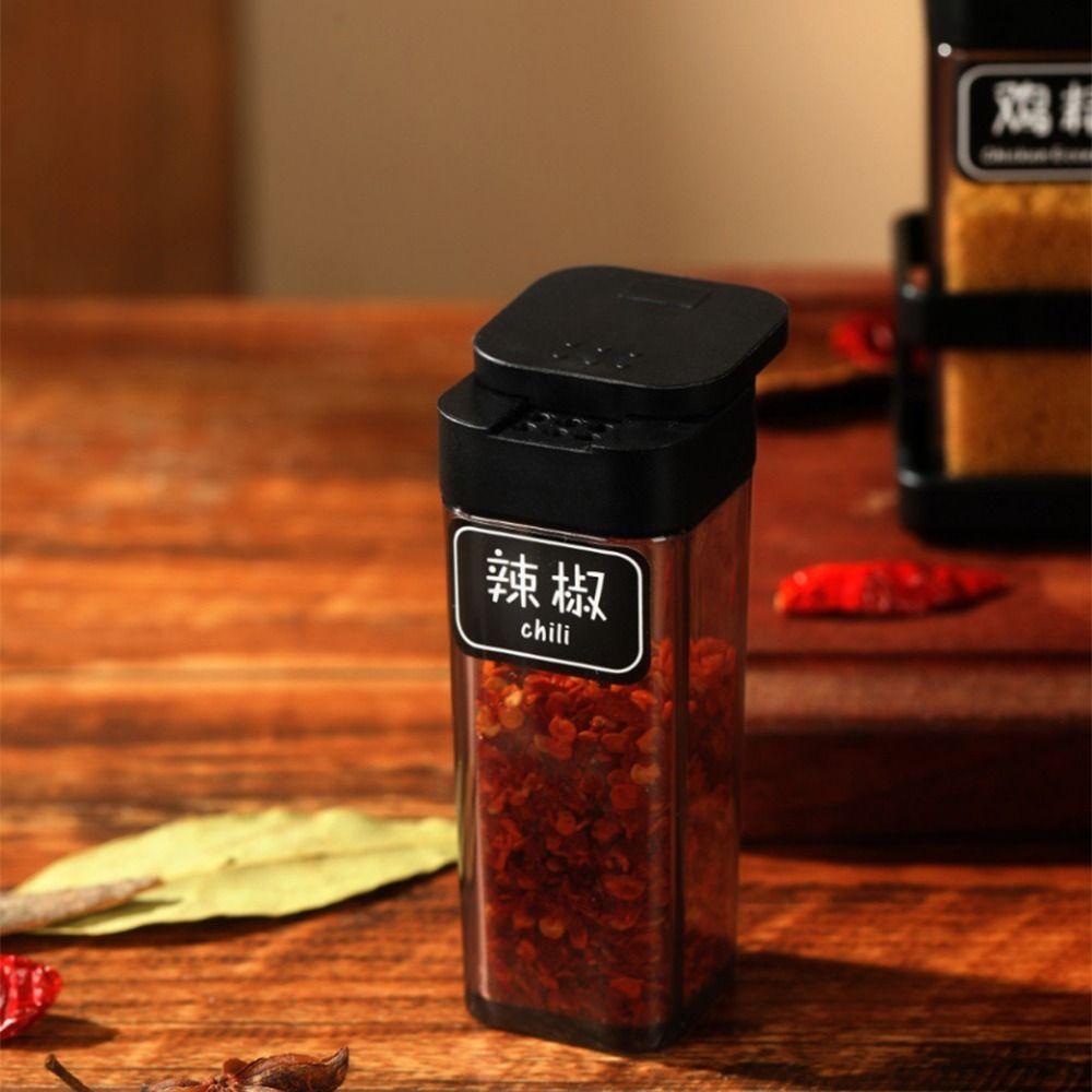 8Pcs Transparent Spice Combination Set Sealed Seasoning Jars Set Seasoning Box Set  Kitchen Supplies