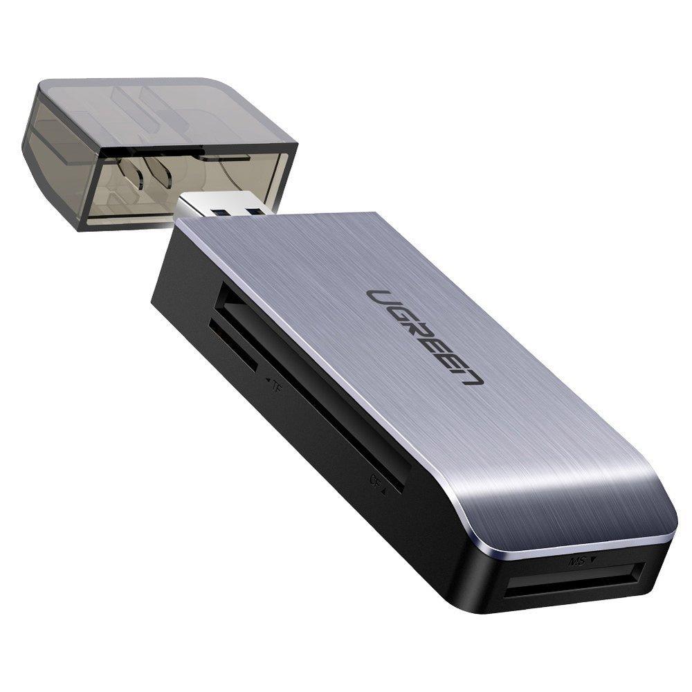 Ugreen All-in-One USB 3.0 Multi-Card Reader, Supports SD/ MicroSD/ CF/ MS, Model 50541 - Gray