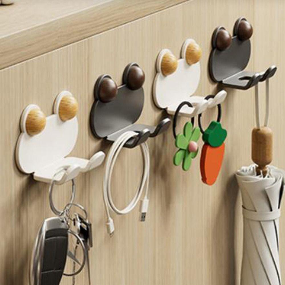 Cartoon Animals Plug Bracket Punch-free Wall Storage Hook Power Plug Socket Holder  for Home