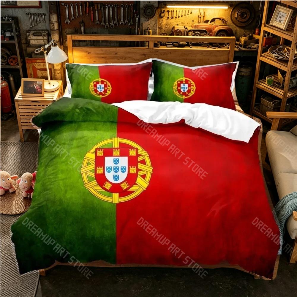 3D Printed Portugal Flag Bedding Set for Boys Girls Duvet Cover And Pillowcase Included Twin Queen King Full Single Double Sizes