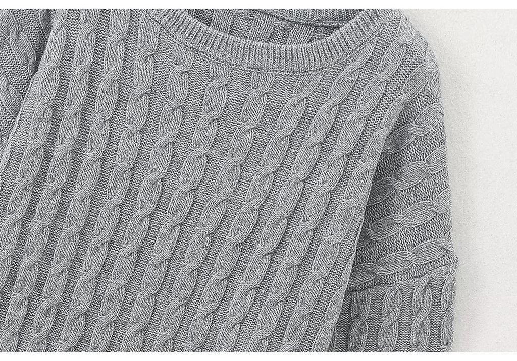 Women's European & American Style Versatile Long-Sleeve Scarf Knit Sweater