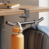 Stylish Double Rod Under Table Clamp On Organiser Storage Holder For Hanging Gadgets Bags And Office Accessories