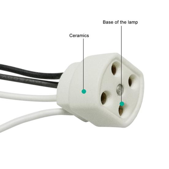 G10Q Tek Uçlu Dört Pinli Seramik Kabuklu Yüksek Sıcaklığa Dayanıklı Takmalı Vidalı Sabit Tasarımlı Lamba Duylu