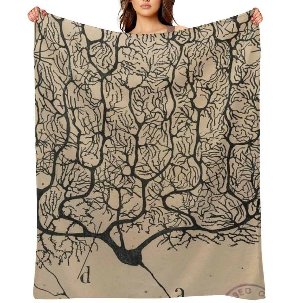 Cajal's Neurons Sketch Throw Blanket Summer Beddings Wednesday Kid'S Moving Blankets