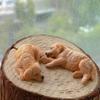Sleeping Dog Toy Figure Home Decor Cute Puppy Dog Car Ornaments Resin Statue Golden Retriever Model Birthday Gift