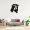 Forged Iron Jesus Portrait Wall Decor, Religious Christian Art for Home, Faith Based Metal Craft