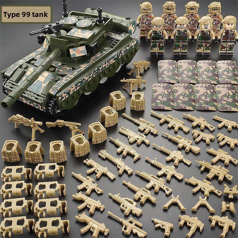 Совместимый танк Военная фигурка Спецназ Полиция Бронеавтомобиль Детский сборочный пазл 8+