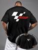 Camiseta Masculina - Motogp - Corte Regular, Manga Curta Elástica, Roupa Esportiva Casual, Top para o Dia a Dia, Letras Ousadas, Essencial para Entusiastas de Esportes