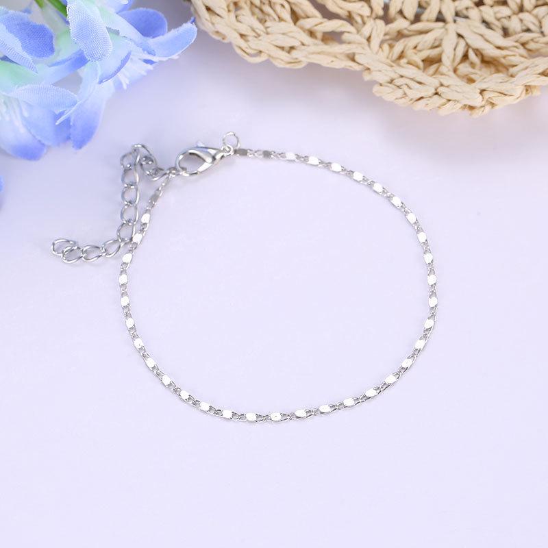 Double-Layer Shambhala Crystal Anklet: Women's Multi-Layer Alloy Beach Foot Jewelry